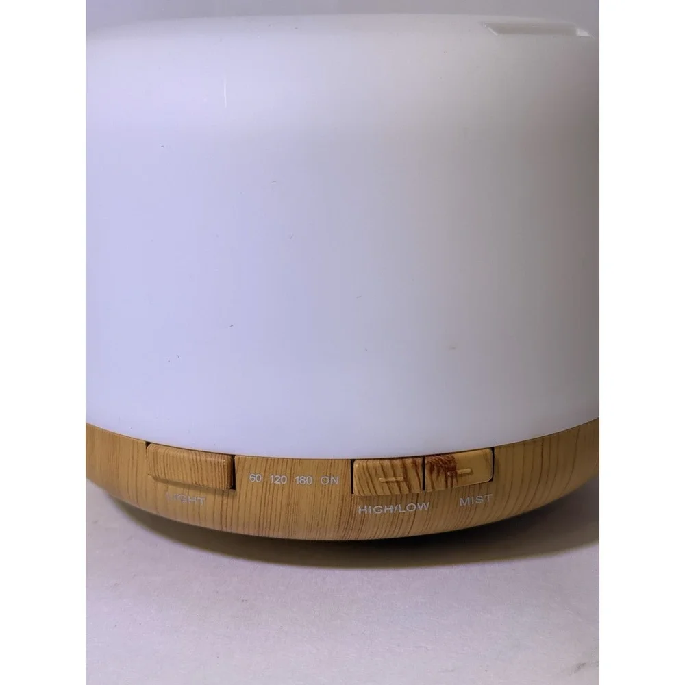 Ultrasonic Essential Oil Diffuser White‎ Bamboo Timer Mist AS IS